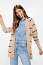 Long open cardigan in tan