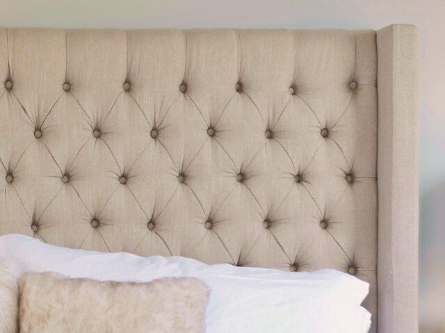 Tufted Bed in grey