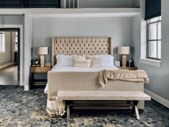 Tufted Bed in grey