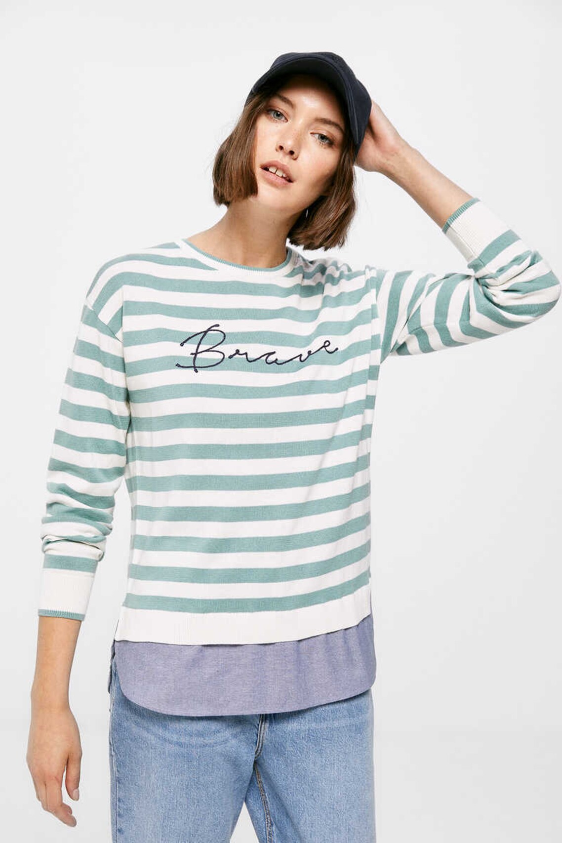 Striped Brave Jumper in grey