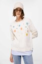 Two-material stars jumper in grey